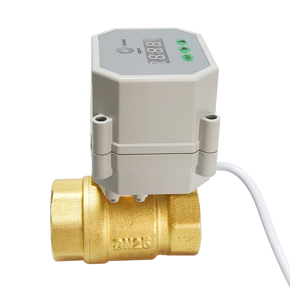 定時(shí)閥銅二通電動(dòng)自動(dòng)排水供水閥220V，AC/DC9-24V時(shí)間控制閥帶3Nm執(zhí)行器，定時(shí)智能控制閥